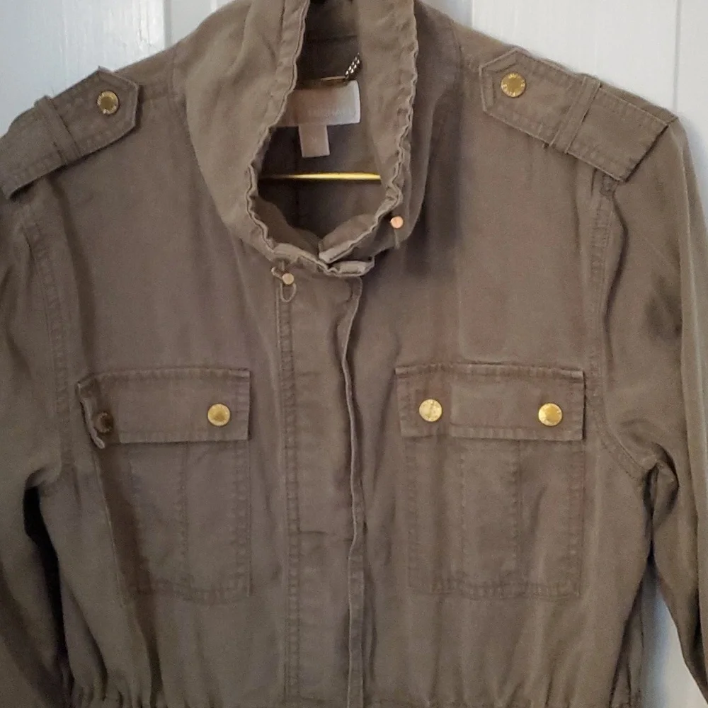 Michael Kors Womens Anorak Utility Zipper & Snap Jacket with Gold Hardware - Picture 4 of 7